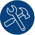 Icon: a hammer and a wrench